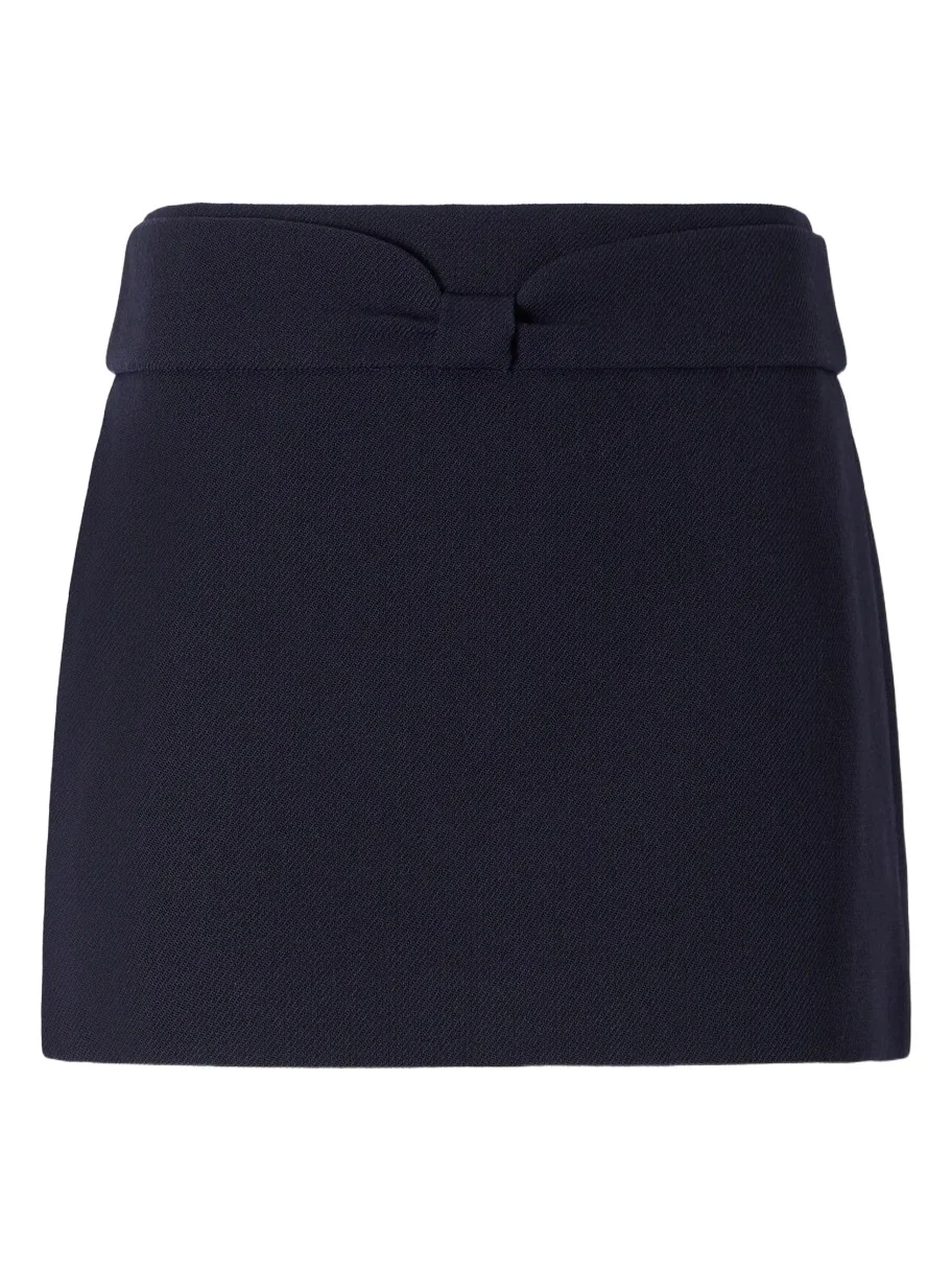 SHUSHU/TONG Bow-detailed Wool-ponte Mini Skirt