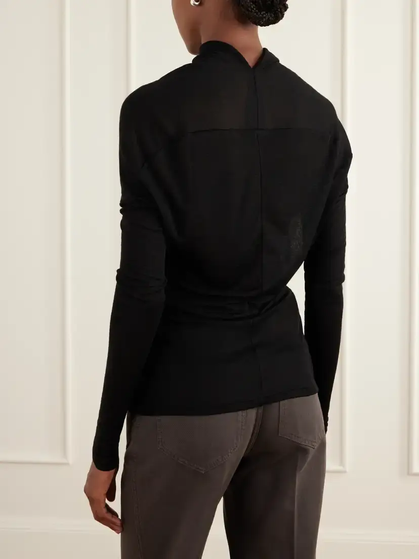 Victoria Beckham Gathered Stretch-jersey Blouse | Thumbnail 4