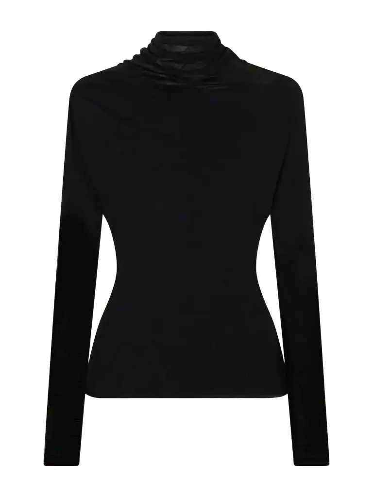 Victoria Beckham Gathered Stretch-jersey Blouse