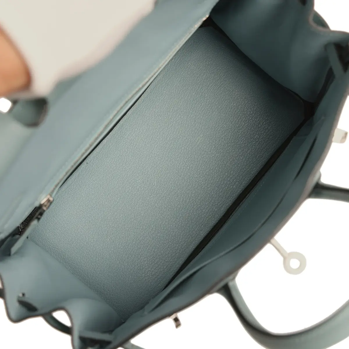 HERMÈS Hermes Birkin 25 Ciel Togo Palladium Hardware | Thumbnail 9
