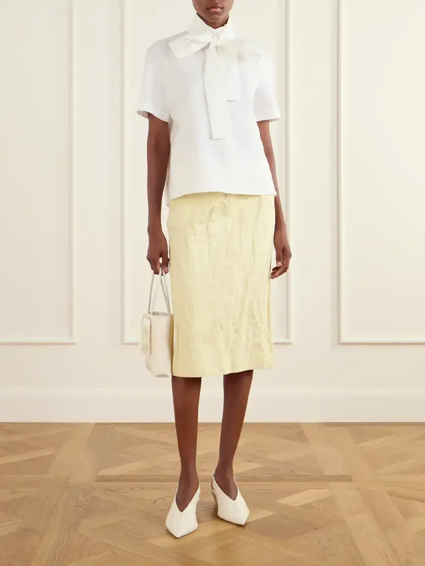 SHUSHU/TONG Bow-detail Cotton-blend Midi Skirt | Thumbnail 2 SHUSHU/TONG Bow-detail Cotton-blend Midi Skirt | Thumbnail 2