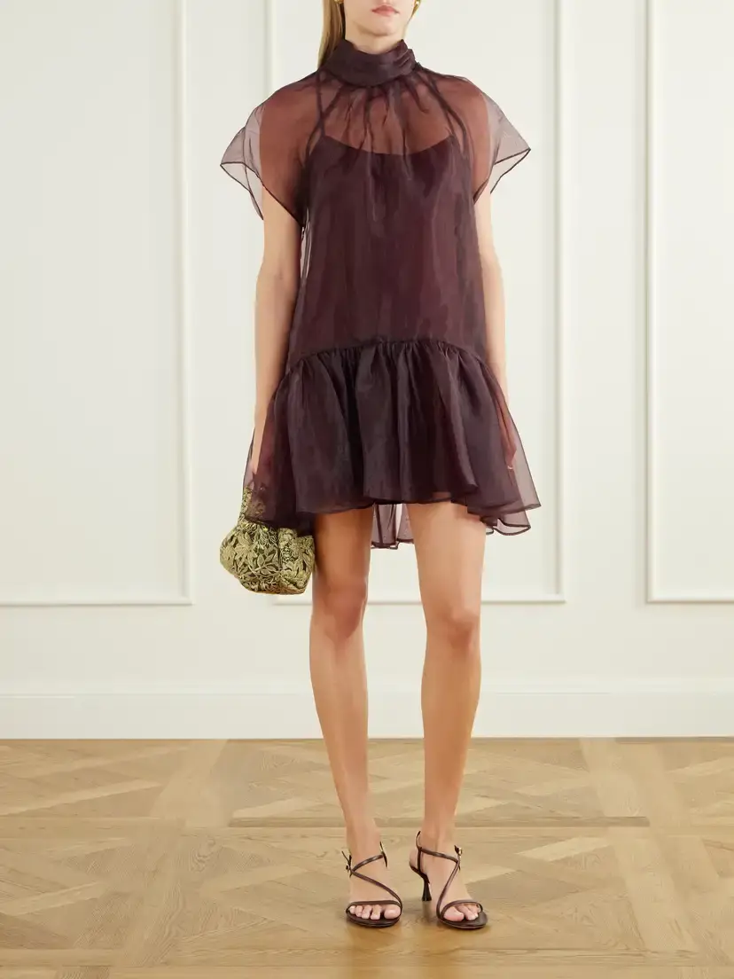 Simkhai Bow-detailed Organza Mini Dress | Thumbnail 2 Simkhai Bow-detailed Organza Mini Dress | Thumbnail 2