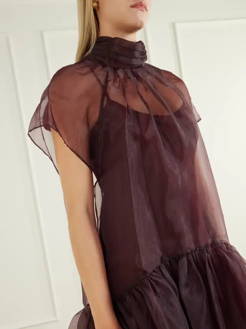 Simkhai Bow-detailed Organza Mini Dress | Thumbnail 4 Simkhai Bow-detailed Organza Mini Dress | Thumbnail 4