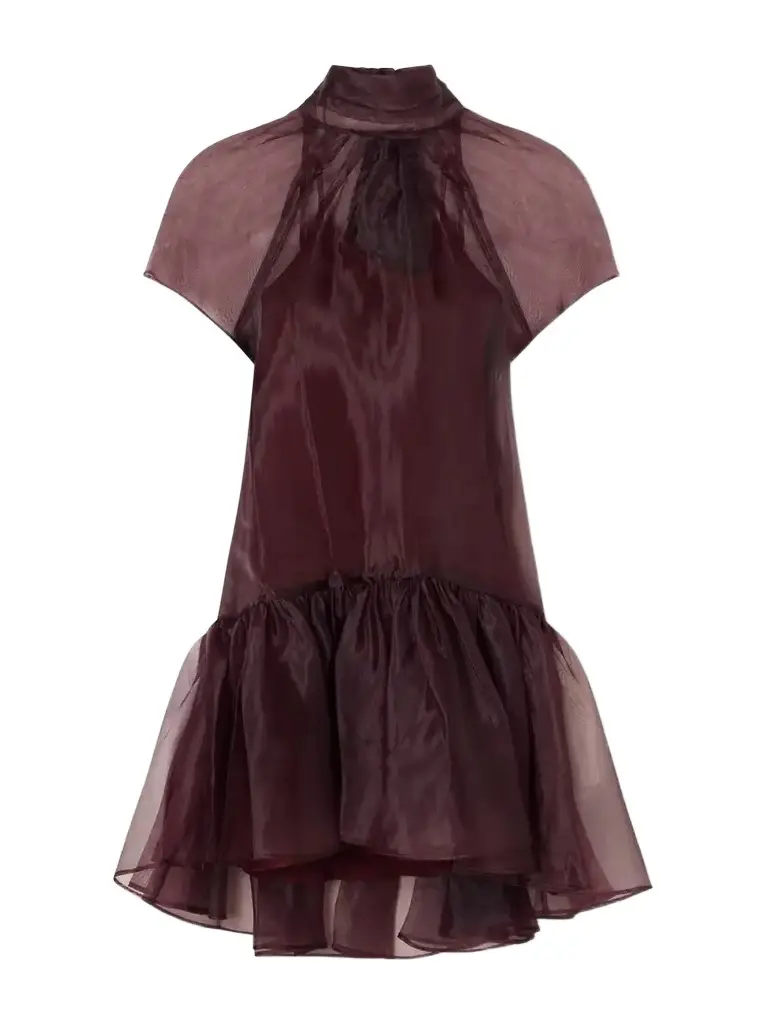 Simkhai Bow-detailed Organza Mini Dress