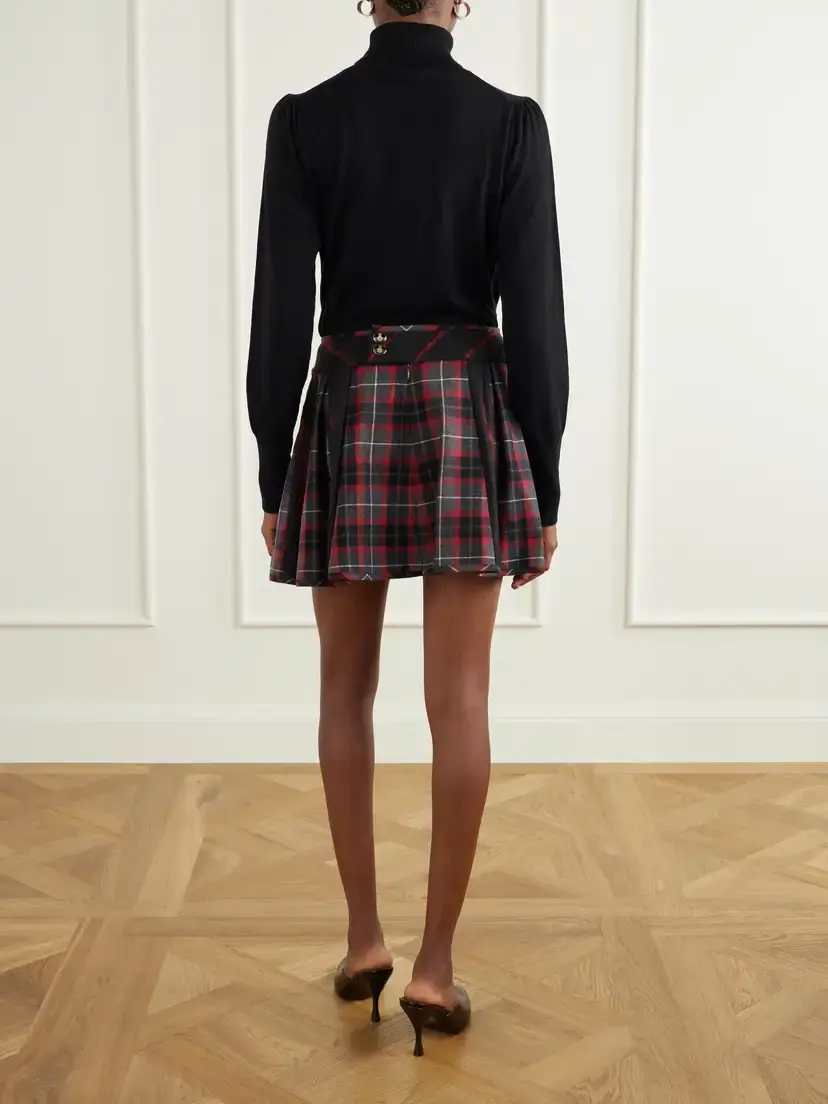 Vivienne Westwood Mini Bell Checked Pleated Mini Skirt | Thumbnail 3
