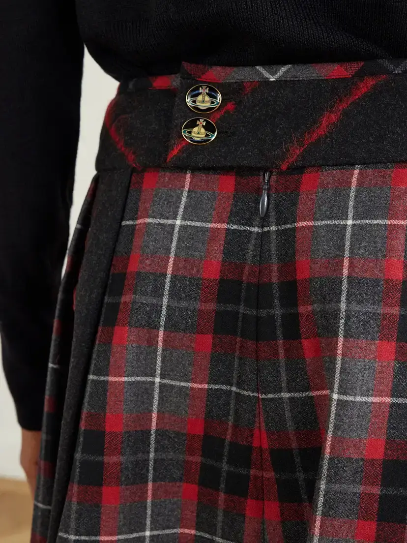 Vivienne Westwood Mini Bell Checked Pleated Mini Skirt | Thumbnail 4