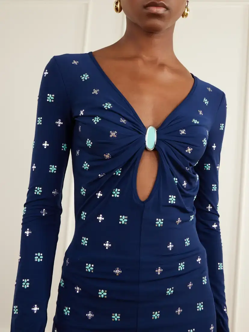 Rabanne Cut-out Embellished Stretch-jersey Top | Thumbnail 3 Rabanne Cut-out Embellished Stretch-jersey Top | Thumbnail 3