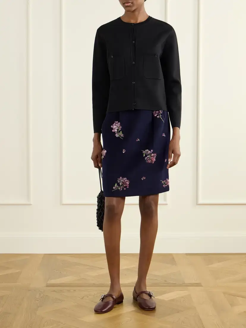 SHUSHU/TONG Sequin-embellished Wool Midi Skirt | Thumbnail 2 SHUSHU/TONG Sequin-embellished Wool Midi Skirt | Thumbnail 2