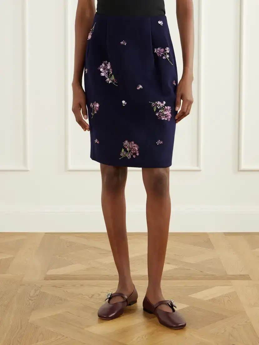SHUSHU/TONG Sequin-embellished Wool Midi Skirt | Thumbnail 3 SHUSHU/TONG Sequin-embellished Wool Midi Skirt | Thumbnail 3