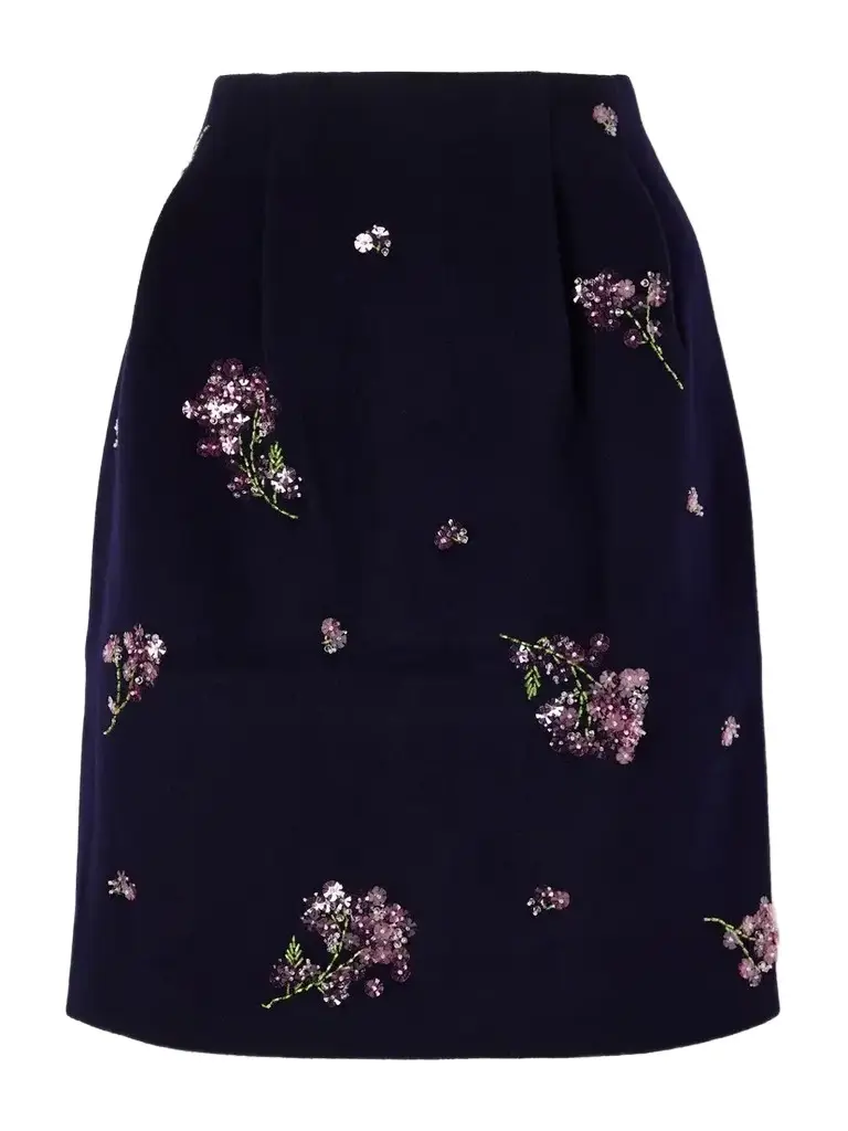 Sequin-embellished Wool Midi Skirt Sequin-embellished Wool Midi Skirt