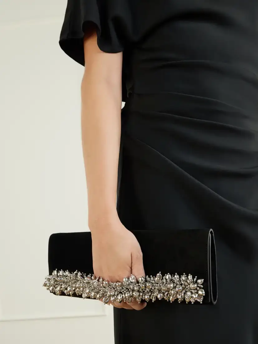 Simkhai River East West Bead-embellished Suede Clutch | Thumbnail 2