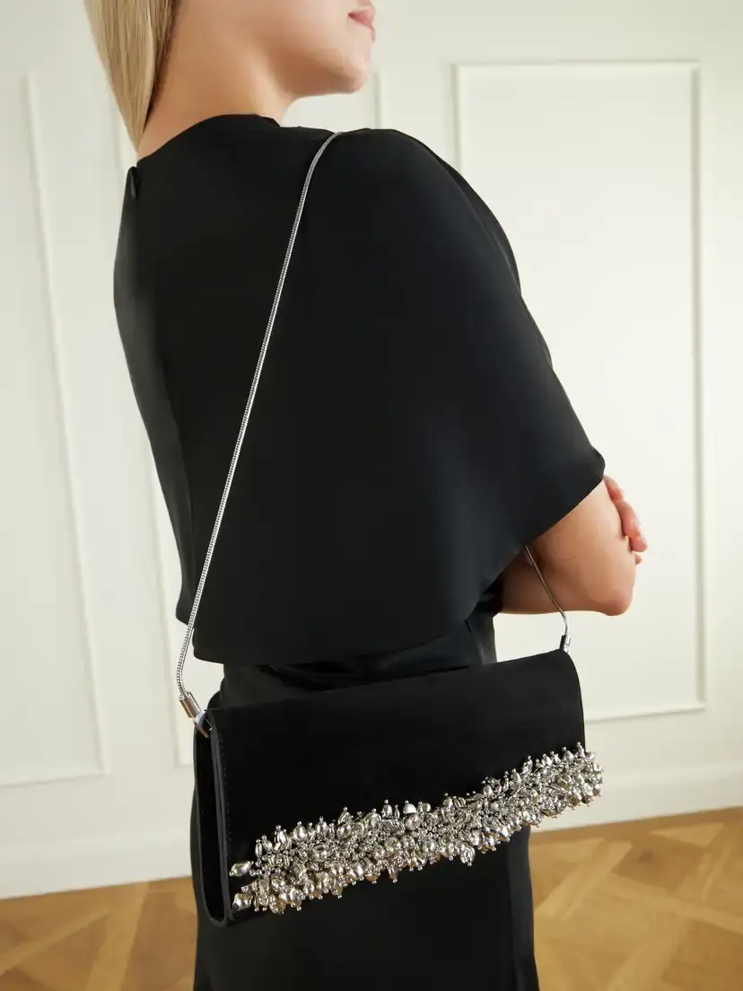 Simkhai River East West Bead-embellished Suede Clutch | Thumbnail 5