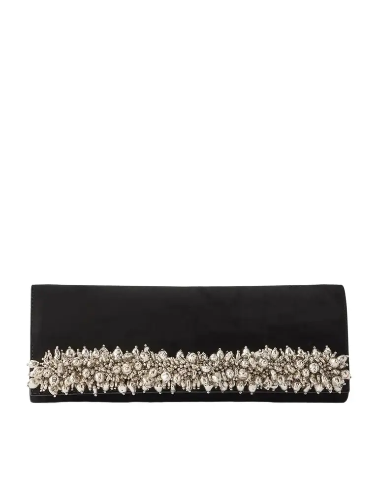 Simkhai River East West Bead-embellished Suede Clutch | Image 1 Simkhai River East West Bead-embellished Suede Clutch | Image 1