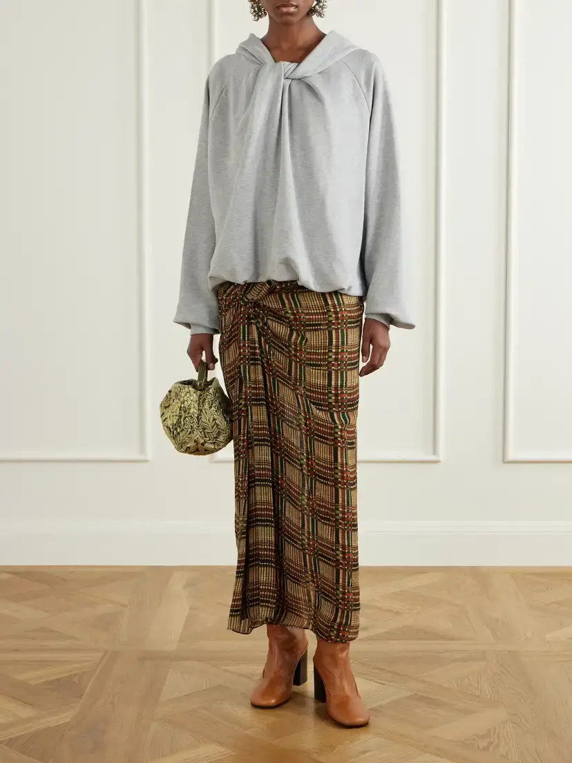 Dries Van Noten Knotted Cotton-jersey Hoodie | Thumbnail 2 Dries Van Noten Knotted Cotton-jersey Hoodie | Thumbnail 2