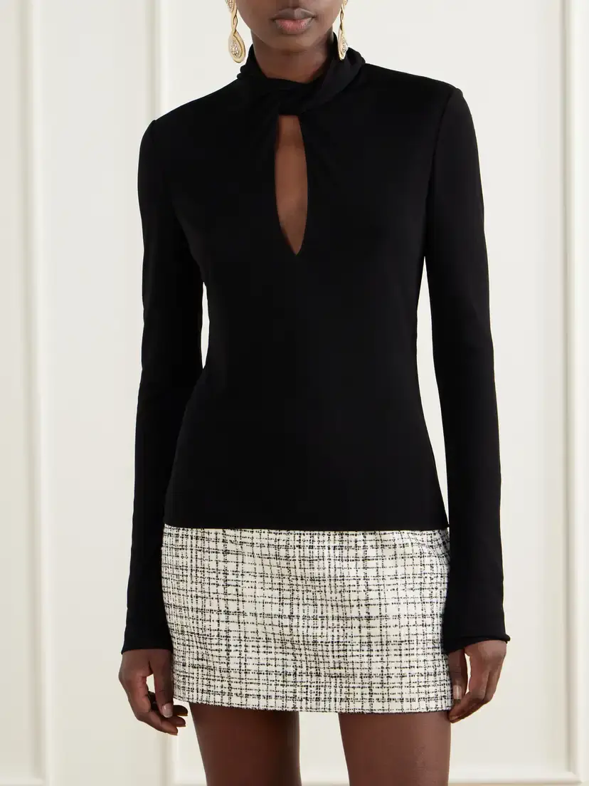 Valentino Garavani Knotted Crepe-jersey Blouse | Thumbnail 3