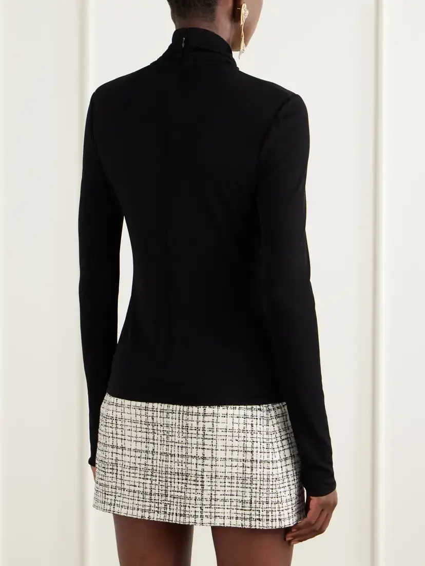Valentino Garavani Knotted Crepe-jersey Blouse | Thumbnail 4