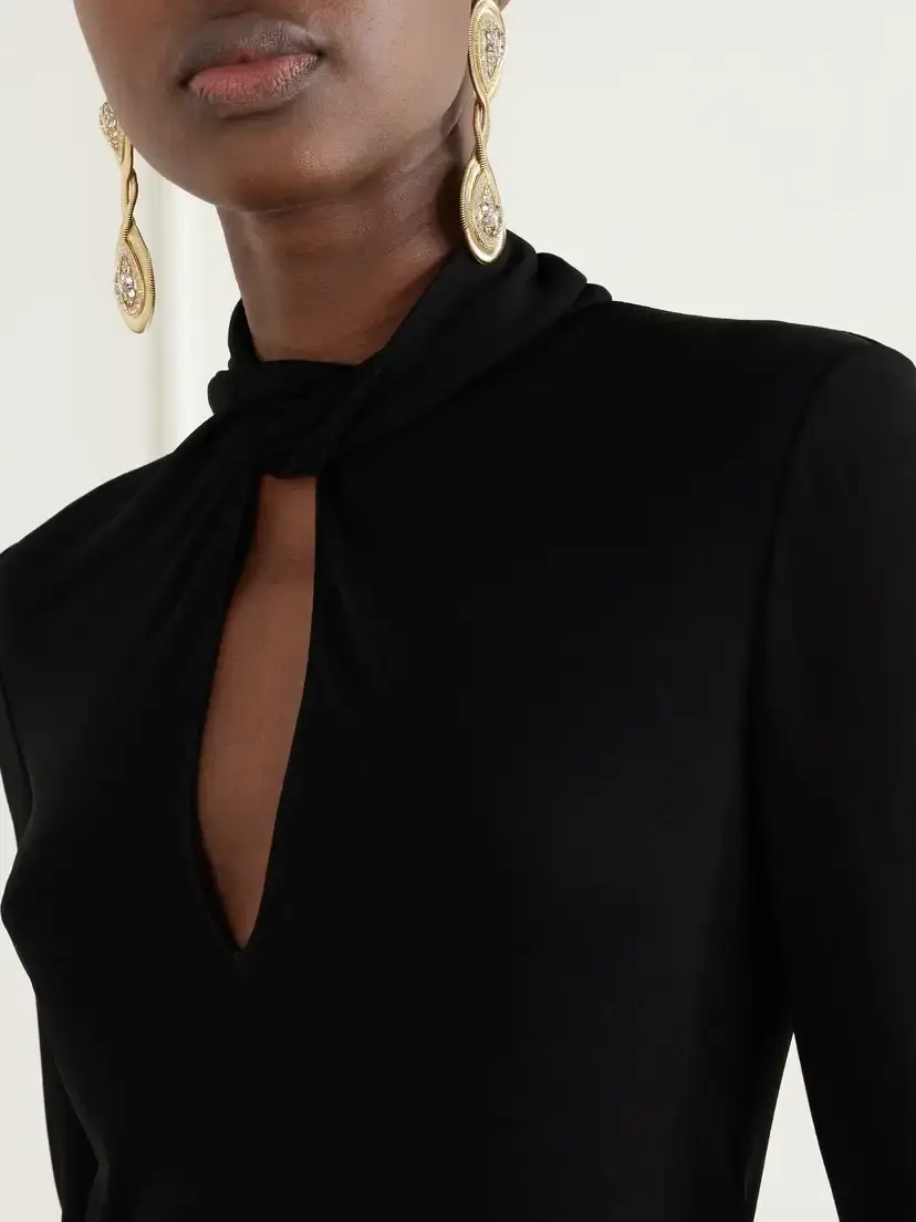 Valentino Garavani Knotted Crepe-jersey Blouse | Thumbnail 5