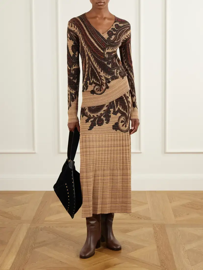 Etro Paisley Printed Plissé-knit Midi Skirt | Thumbnail 2 Etro Paisley Printed Plissé-knit Midi Skirt | Thumbnail 2
