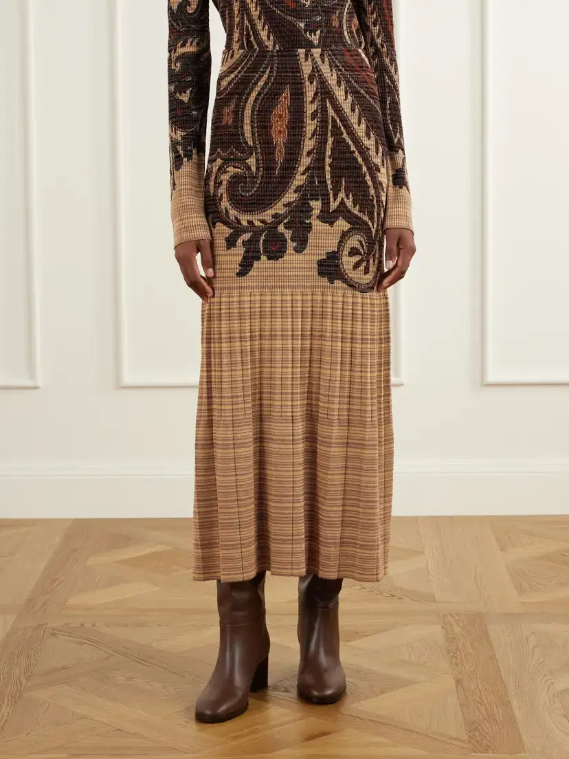 Etro Paisley Printed Plissé-knit Midi Skirt | Thumbnail 3 Etro Paisley Printed Plissé-knit Midi Skirt | Thumbnail 3