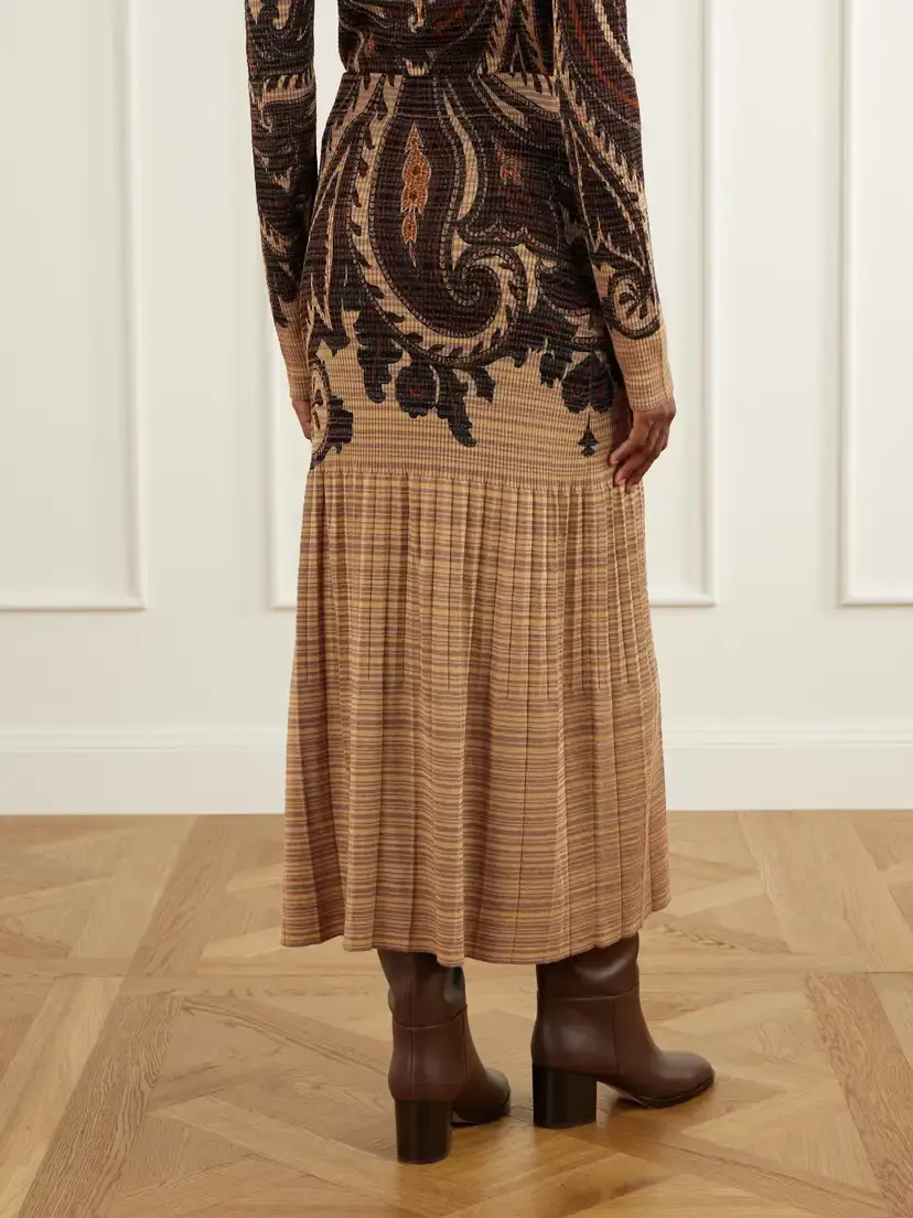 Etro Paisley Printed Plissé-knit Midi Skirt | Thumbnail 4 Etro Paisley Printed Plissé-knit Midi Skirt | Thumbnail 4