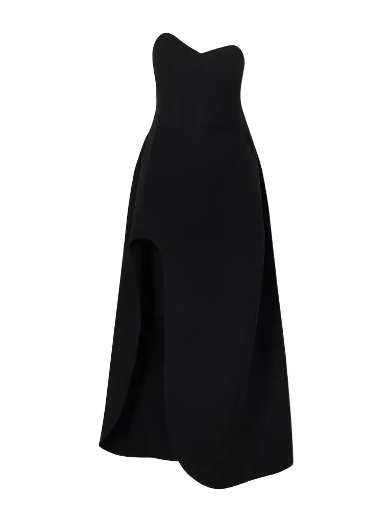 Jil Sander Strapless Wool Gown
