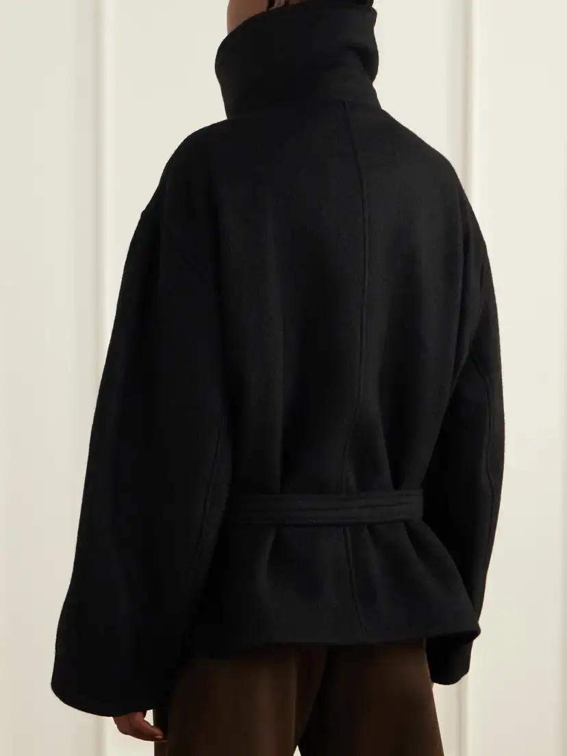 Lemaire Belted Wool And Alpaca-blend Coat - Black | Thumbnail 4 Lemaire Belted Wool And Alpaca-blend Coat - Black | Thumbnail 4
