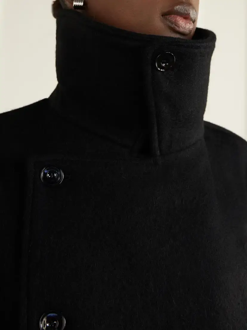 Lemaire Belted Wool And Alpaca-blend Coat - Black | Thumbnail 5 Lemaire Belted Wool And Alpaca-blend Coat - Black | Thumbnail 5