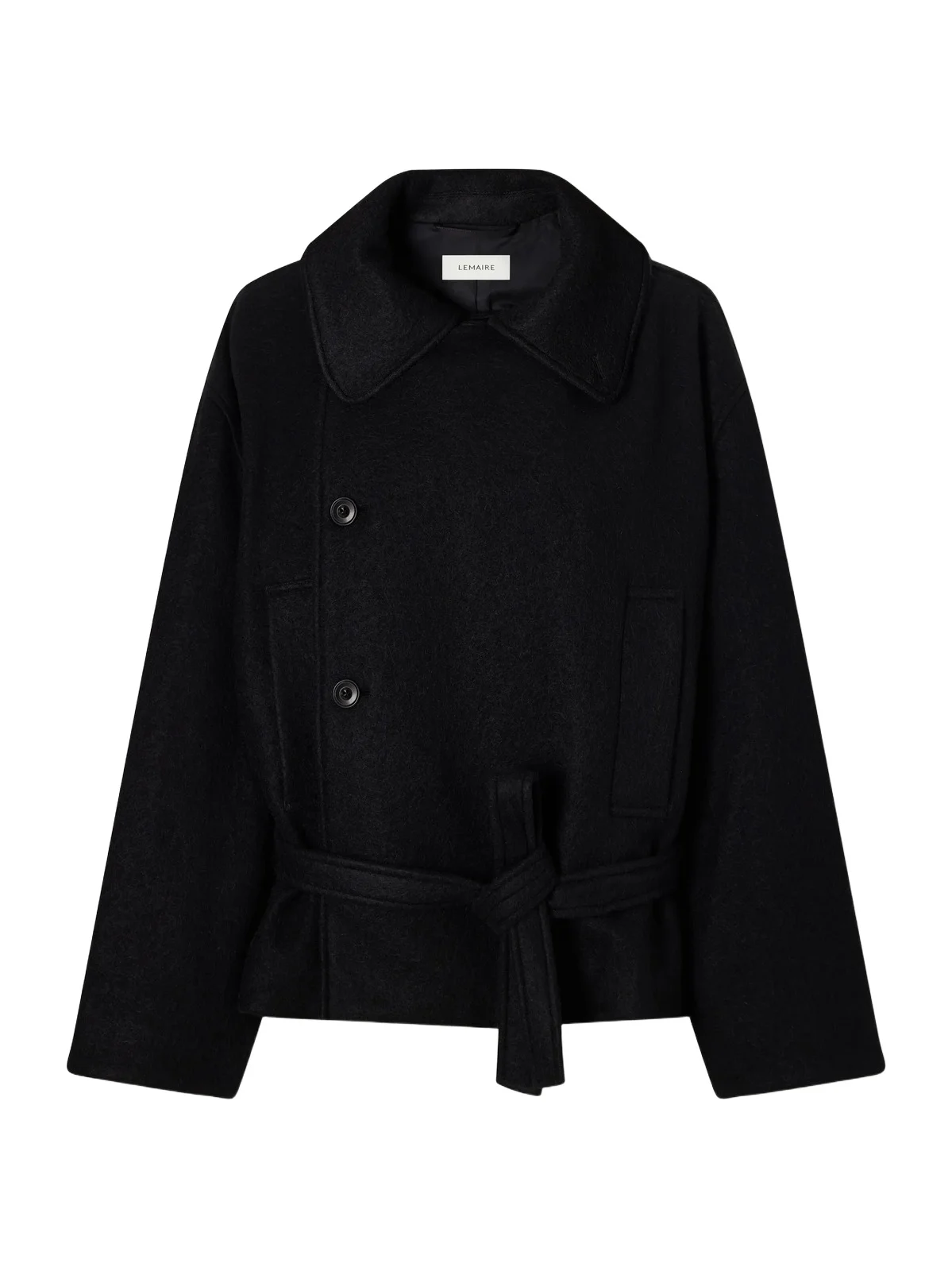 Belted Wool And Alpaca-blend Coat - Black