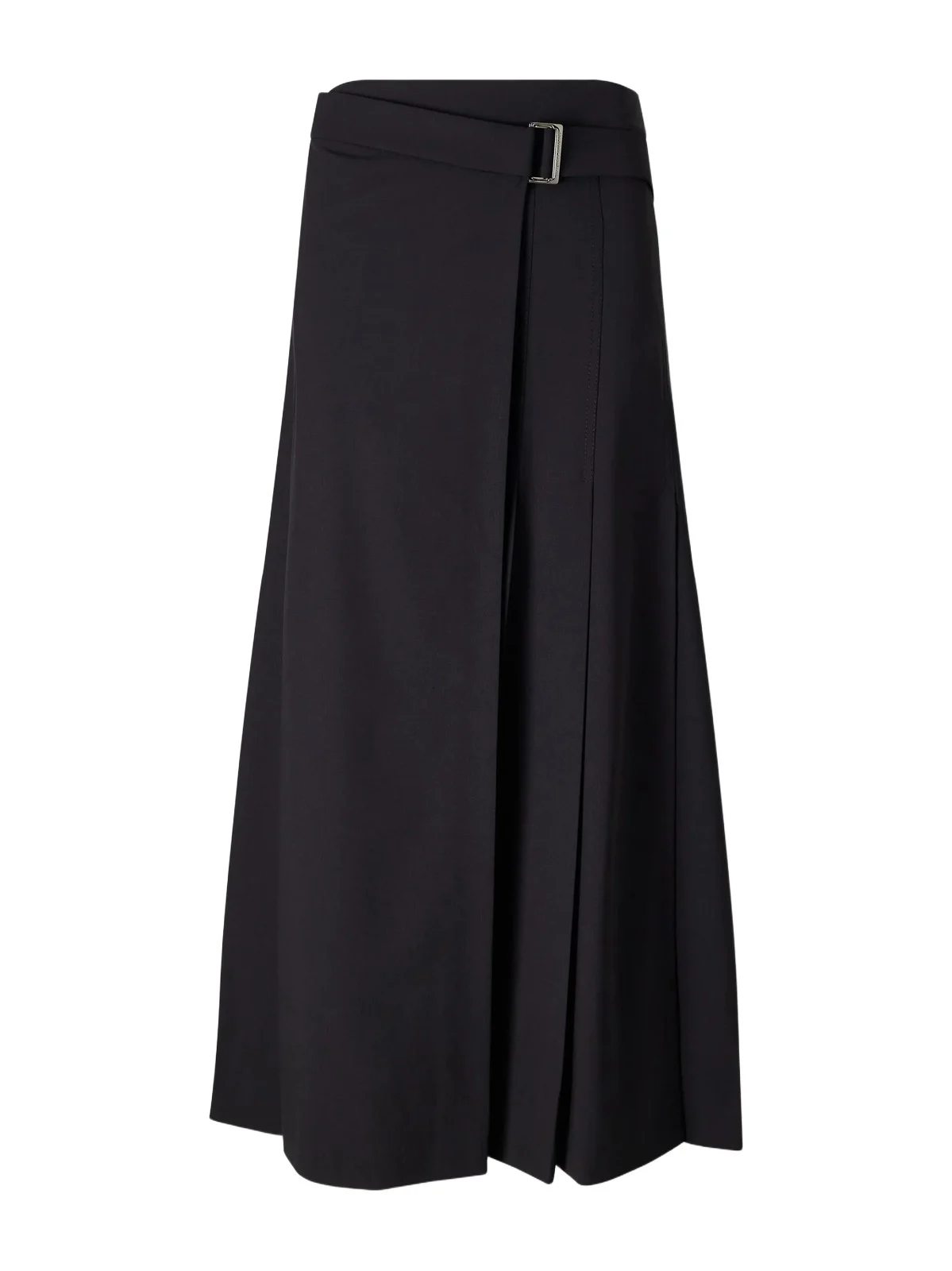 Brunello Cucinelli Pleated Wool-blend Wrap Midi Skirt