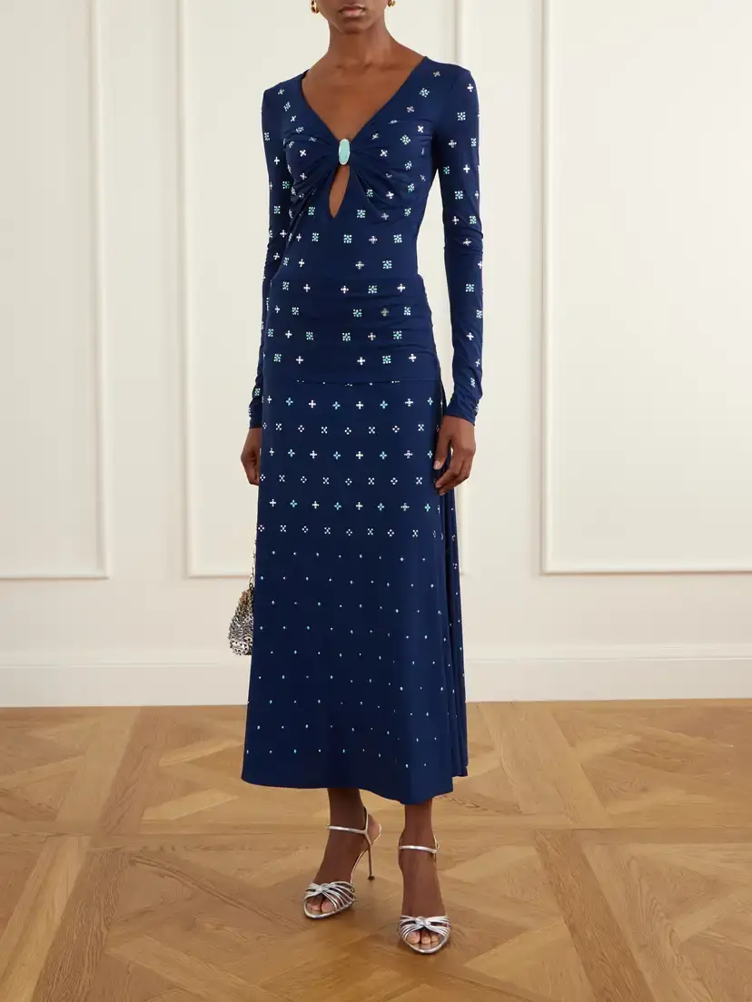 Rabanne Embellished Stretch-jersey Maxi Skirt | Thumbnail 2 Rabanne Embellished Stretch-jersey Maxi Skirt | Thumbnail 2