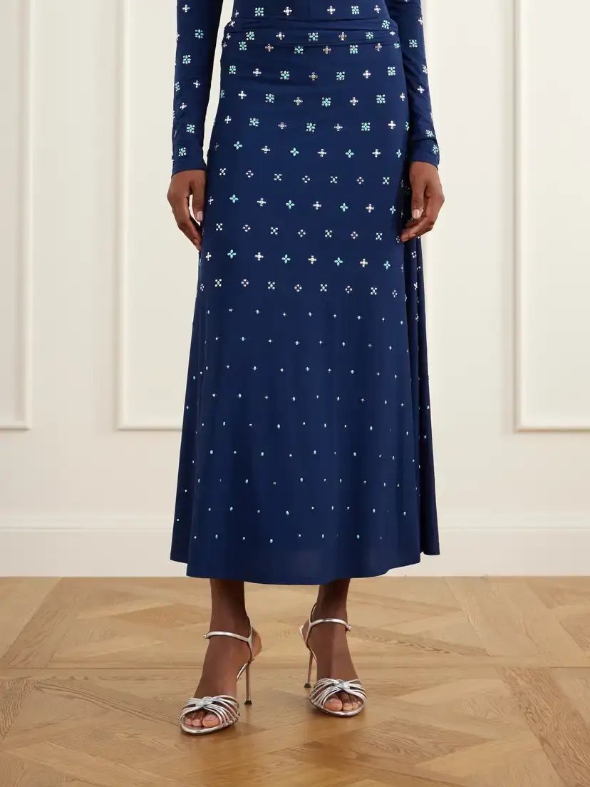 Rabanne Embellished Stretch-jersey Maxi Skirt | Thumbnail 3 Rabanne Embellished Stretch-jersey Maxi Skirt | Thumbnail 3