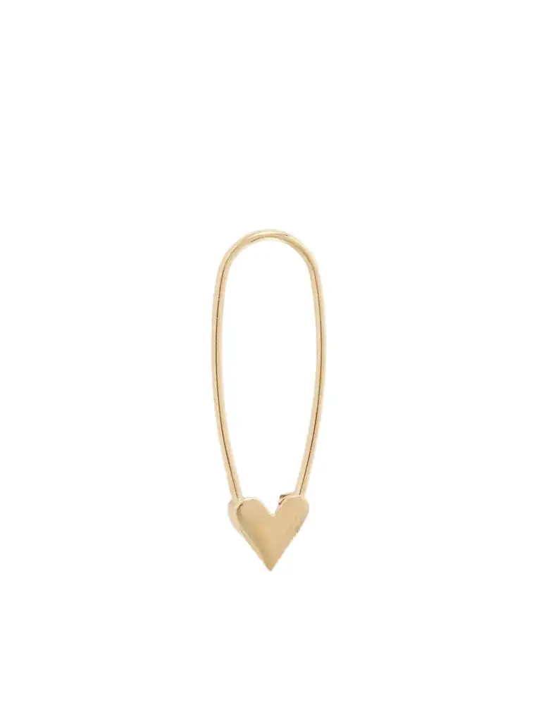 Loren Stewart Mini Heart Safety Pin 14-karat Gold Earring | Image 1 Loren Stewart Mini Heart Safety Pin 14-karat Gold Earring | Image 1