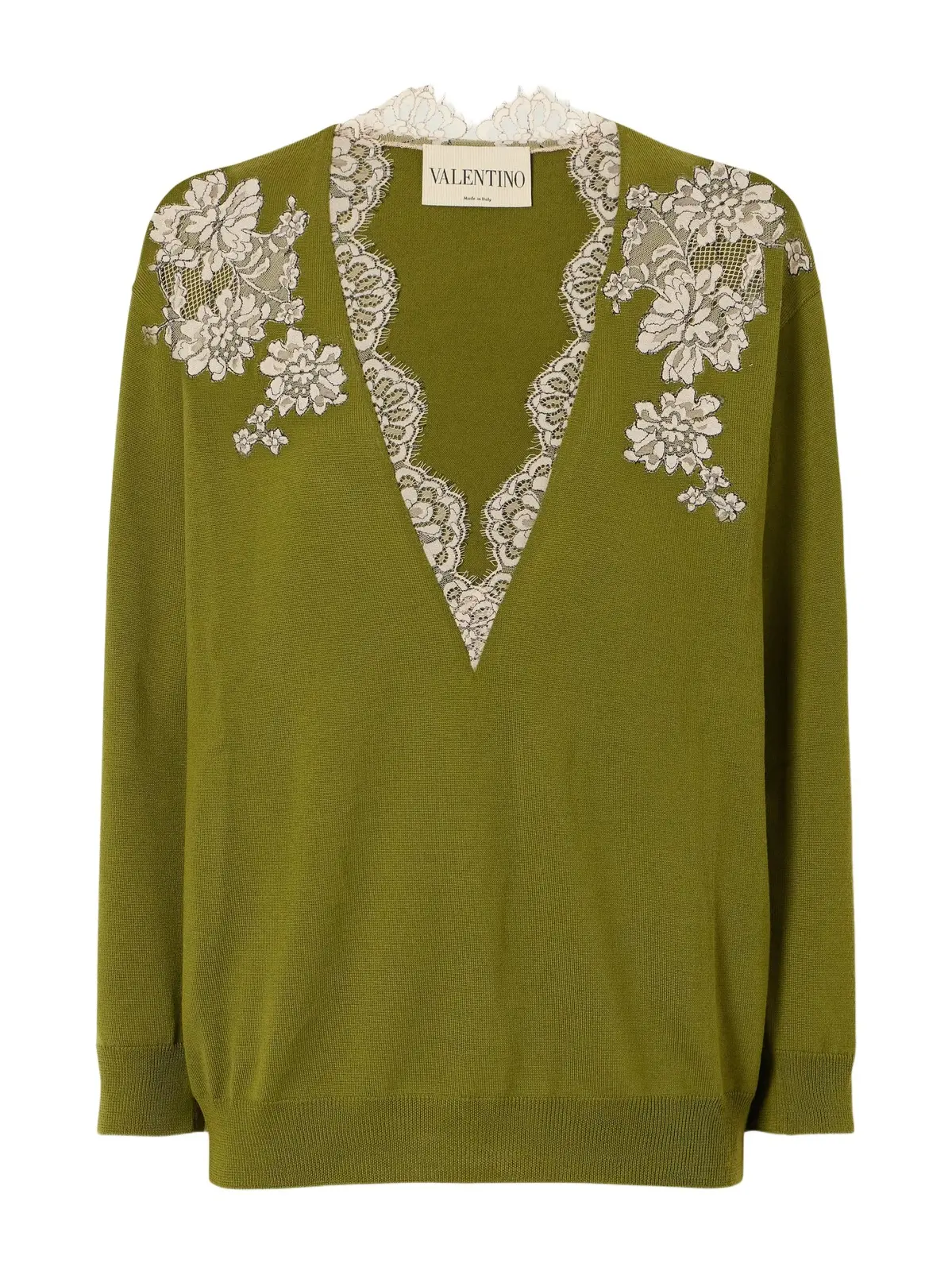 Lace-trimmed Wool Sweater Lace-trimmed Wool Sweater