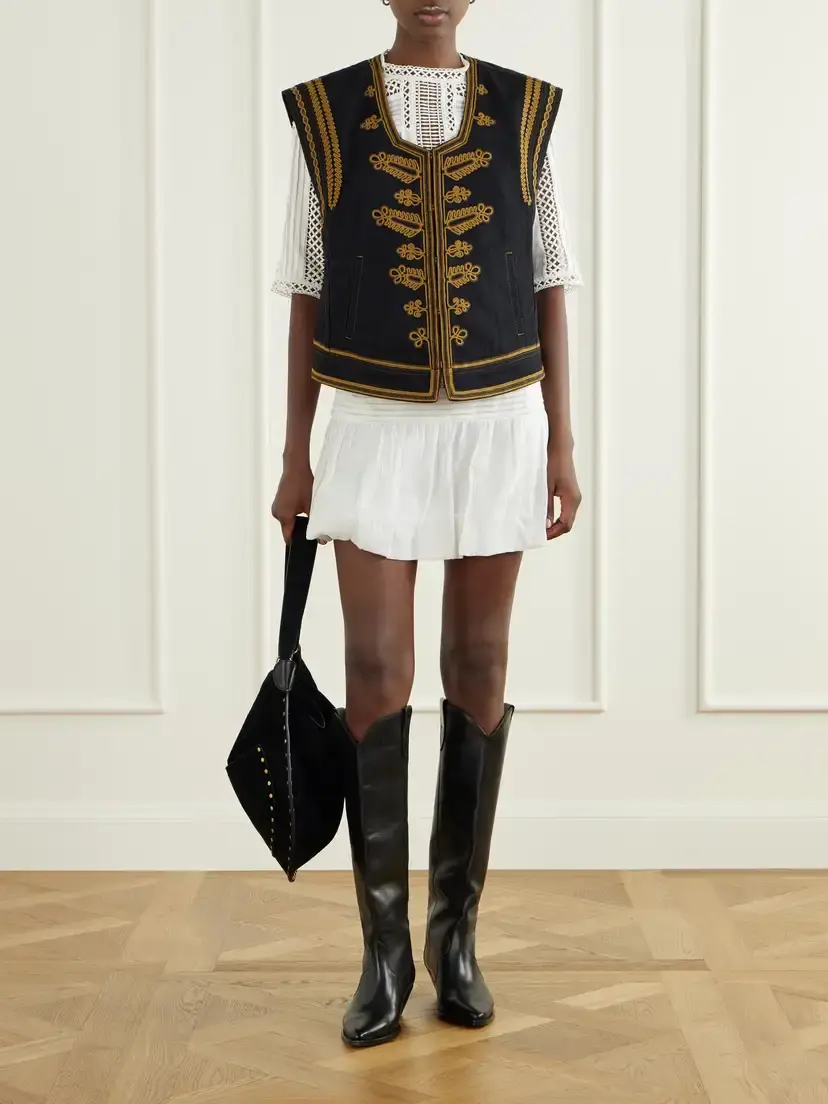 Marant Étoile Edmee Embroidered Cotton Vest | Thumbnail 2 Marant Étoile Edmee Embroidered Cotton Vest | Thumbnail 2