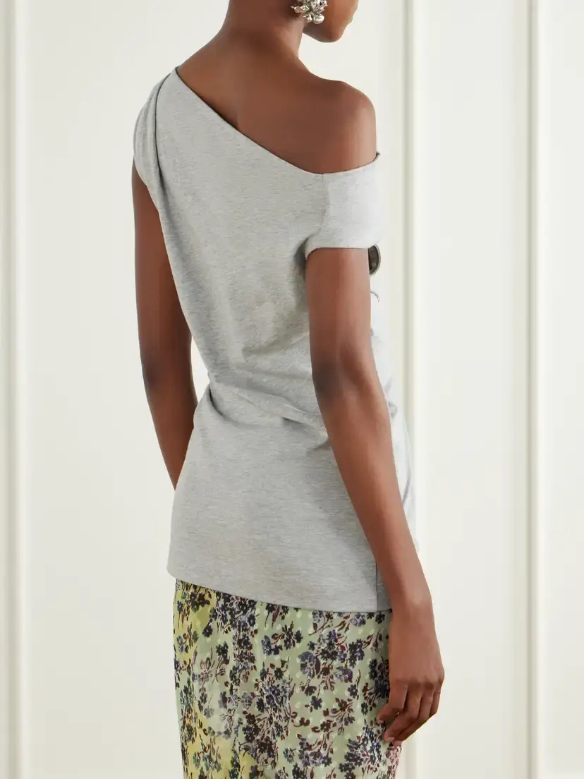 Dries Van Noten Ruched Cotton-jersey Blouse | Thumbnail 3 Dries Van Noten Ruched Cotton-jersey Blouse | Thumbnail 3