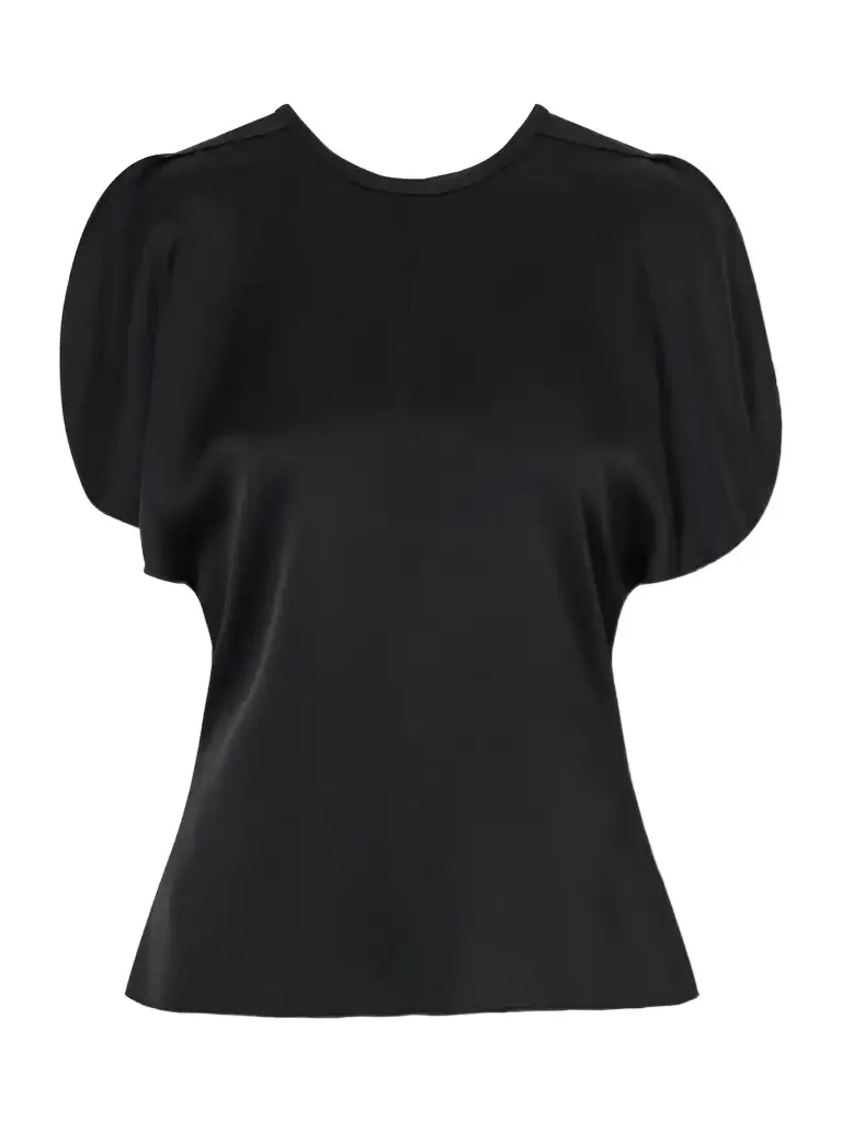 Victoria Beckham Bela Draped Satin Blouse | Image 1 Victoria Beckham Bela Draped Satin Blouse | Image 1