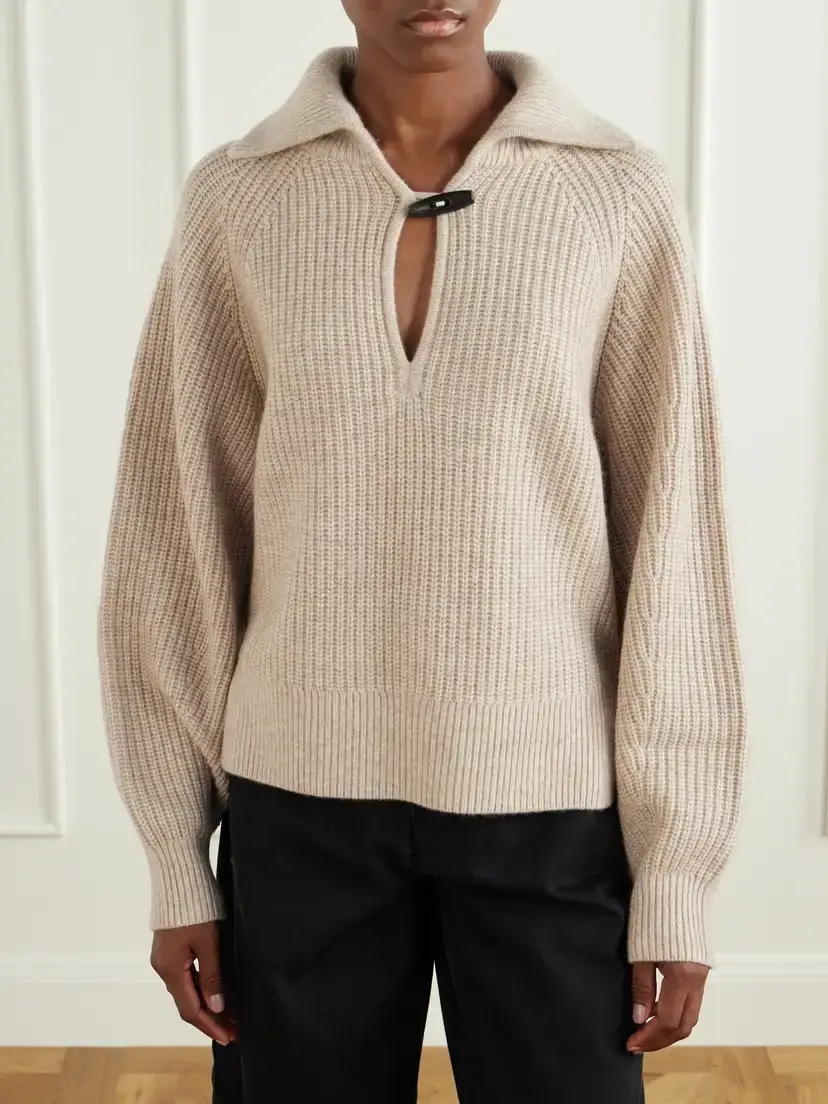 Isabel Marant Miranda Merino Wool And Cashmere-blend Sweater - Neutrals | Thumbnail 3 Isabel Marant Miranda Merino Wool And Cashmere-blend Sweater - Neutrals | Thumbnail 3