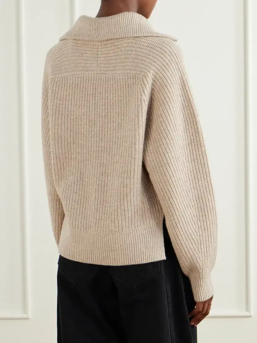 Isabel Marant Miranda Merino Wool And Cashmere-blend Sweater - Neutrals | Thumbnail 4 Isabel Marant Miranda Merino Wool And Cashmere-blend Sweater - Neutrals | Thumbnail 4