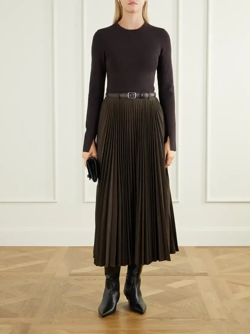 Simkhai Belted Pleated Woven Midi Dress | Thumbnail 2 Simkhai Belted Pleated Woven Midi Dress | Thumbnail 2