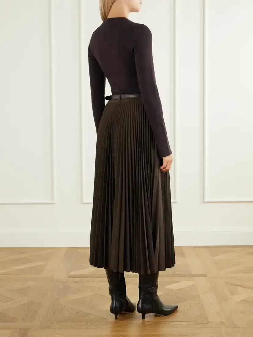 Simkhai Belted Pleated Woven Midi Dress | Thumbnail 3 Simkhai Belted Pleated Woven Midi Dress | Thumbnail 3