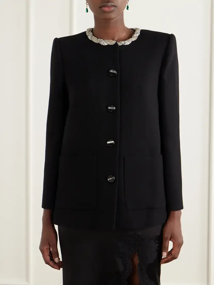 Valentino Garavani Embellished Virgin Wool Jacket | Thumbnail 3 Valentino Garavani Embellished Virgin Wool Jacket | Thumbnail 3