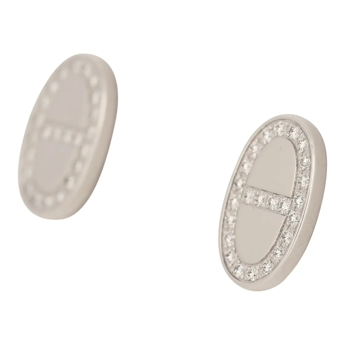 HERMÈS Hermes Chaine D'ancre Contour Stud Earrings White Gold, Diamonds | Thumbnail 4 HERMÈS Hermes Chaine D'ancre Contour Stud Earrings White Gold, Diamonds | Thumbnail 4