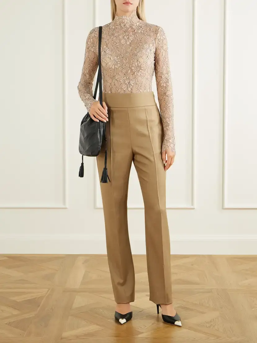 Valentino Garavani Wool And Silk-blend Straight-leg Pants | Thumbnail 2