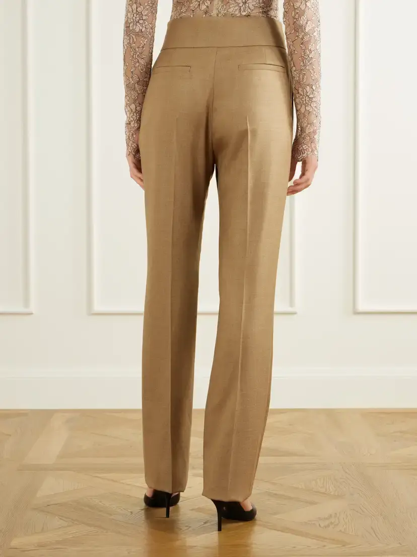 Valentino Garavani Wool And Silk-blend Straight-leg Pants | Thumbnail 3