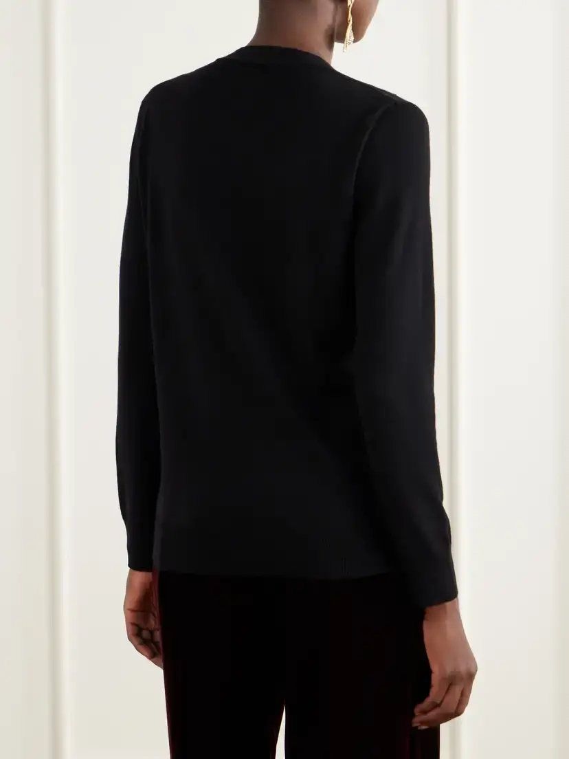 Valentino Garavani Lace-trimmed Wool Cardigan | Thumbnail 4 Valentino Garavani Lace-trimmed Wool Cardigan | Thumbnail 4