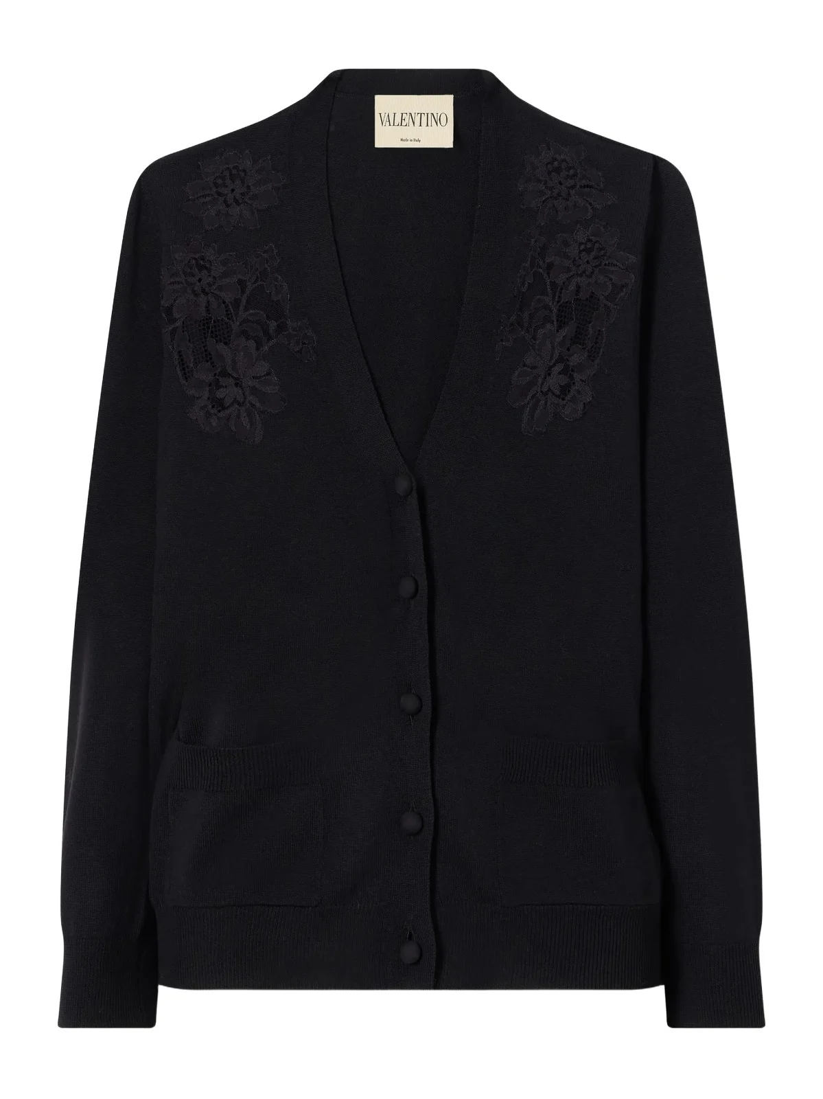 Lace-trimmed Wool Cardigan Lace-trimmed Wool Cardigan
