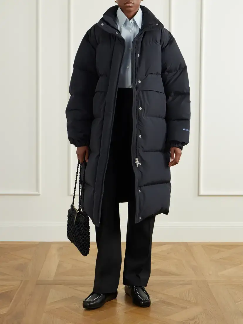 Jil Sander Logo-appliquéd Quilted Shell Down Coat | Thumbnail 2 Jil Sander Logo-appliquéd Quilted Shell Down Coat | Thumbnail 2
