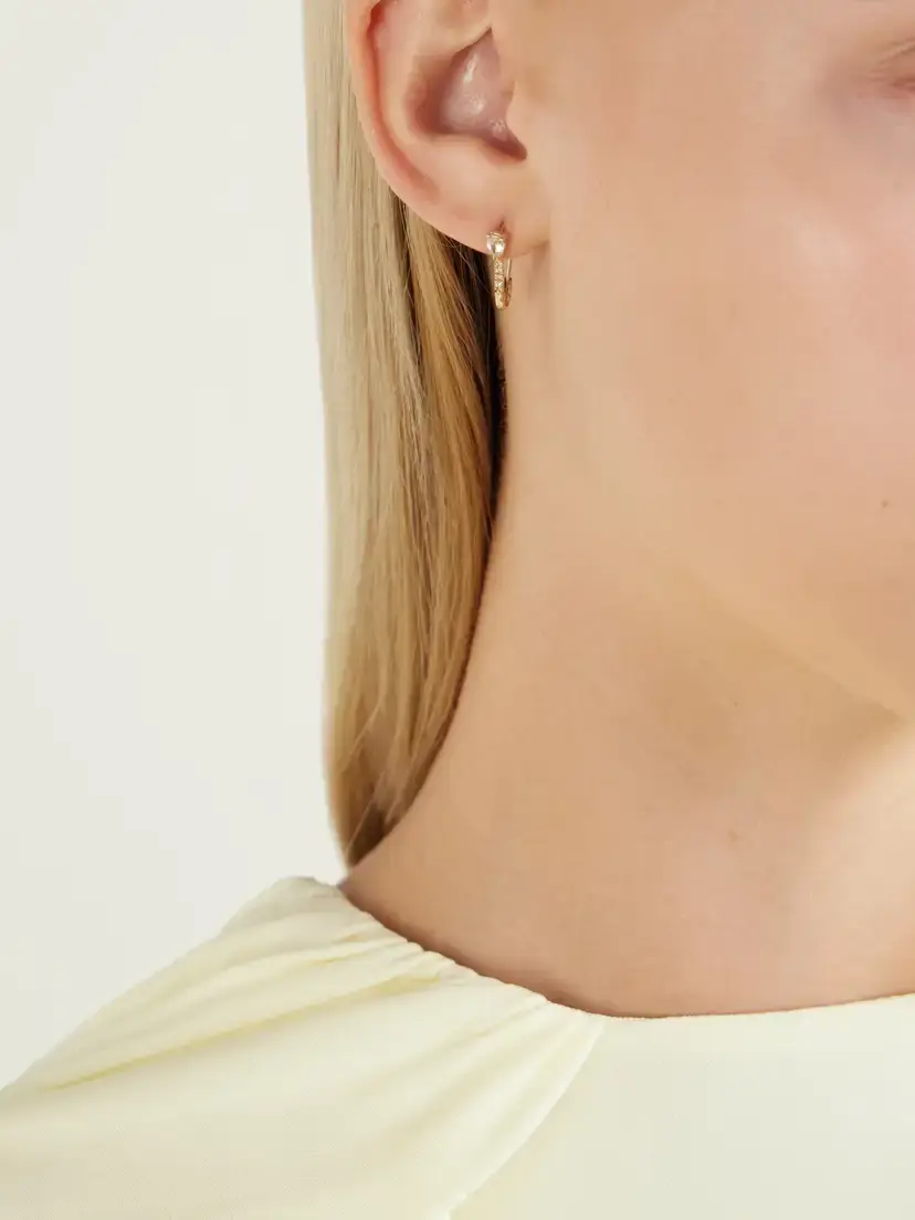 Loren Stewart Safety Pin 14-karat Gold Sapphire Earrings | Thumbnail 2