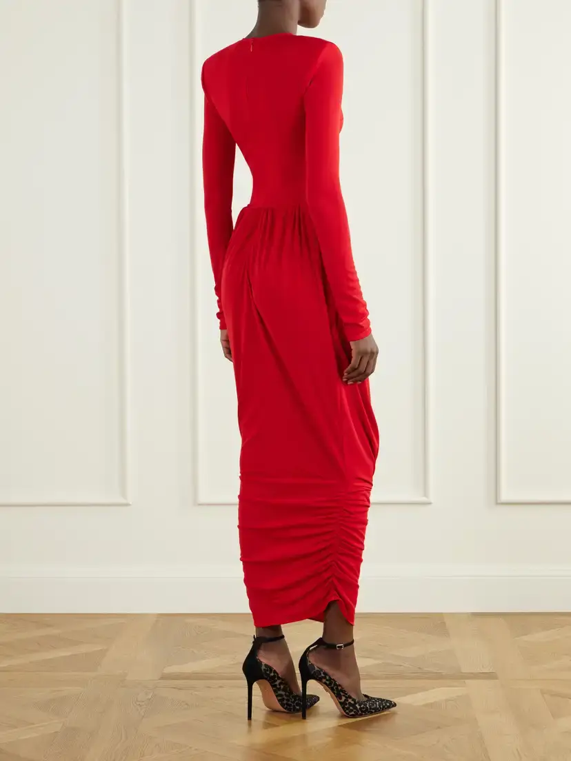 Ilkyaz Ozel Camino Gathered Crepe Gown | Thumbnail 3 Ilkyaz Ozel Camino Gathered Crepe Gown | Thumbnail 3