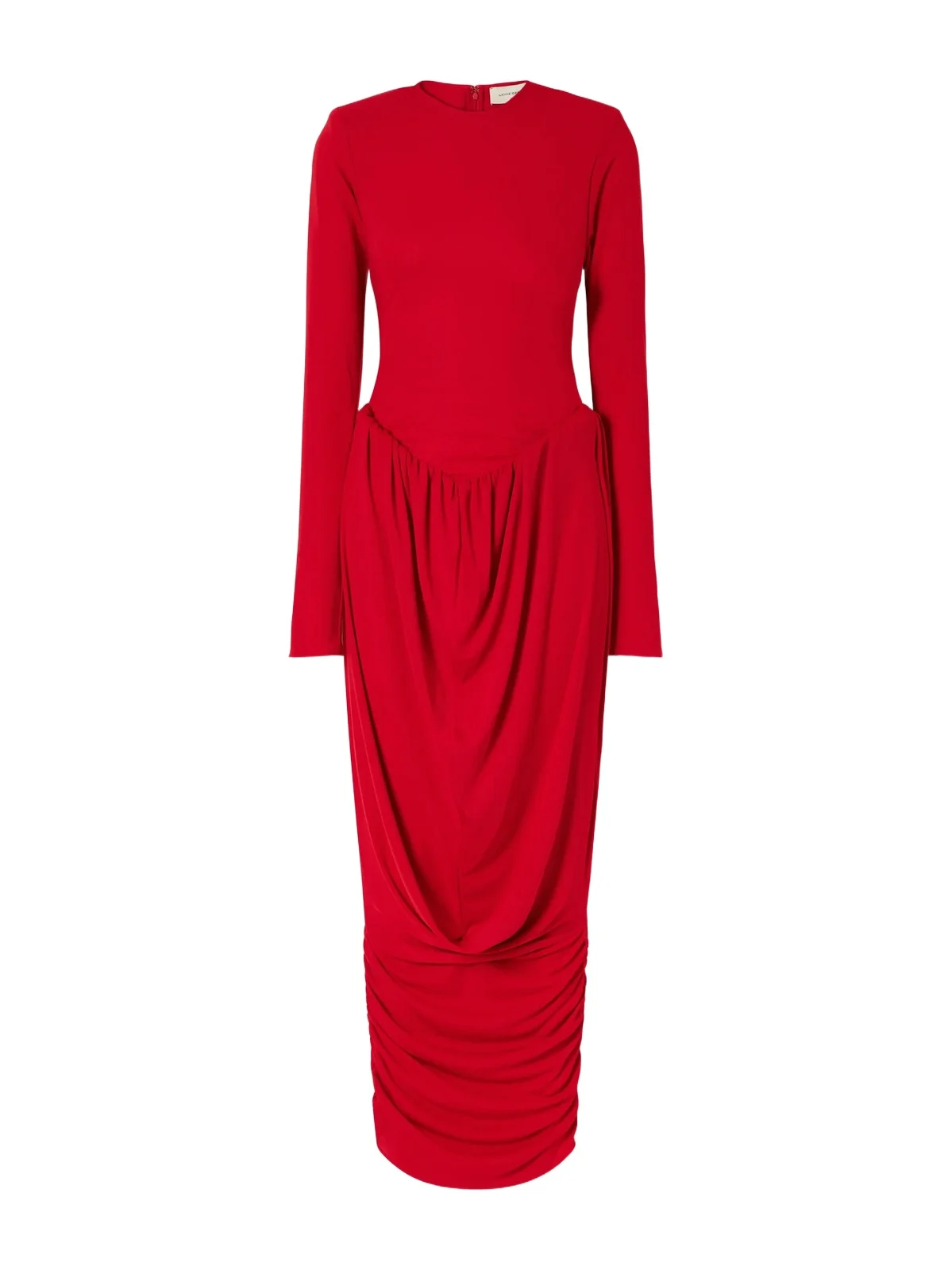 Ilkyaz Ozel Camino Gathered Crepe Gown